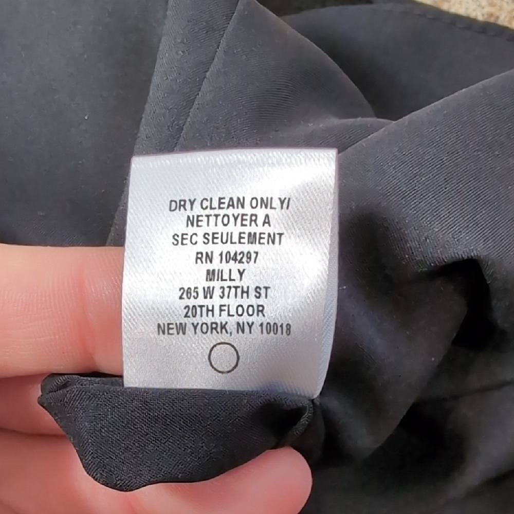 Milly | Silk Stretchy Black Mini Dress with Butterfly Sleeves Whimsigoth Size 14 - Picture 9 of 11